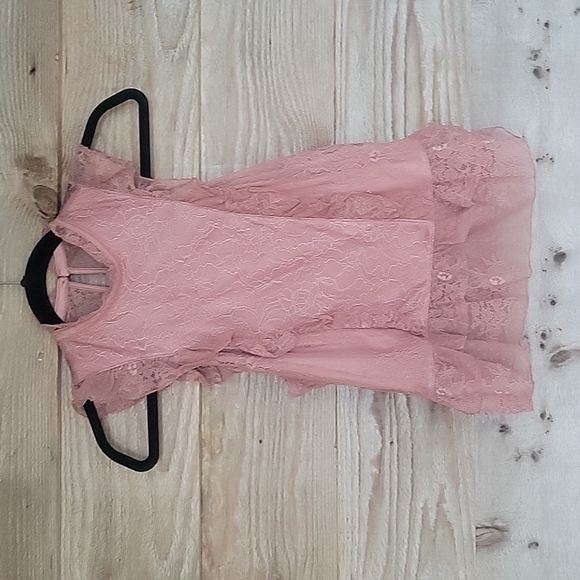 Express Blush Pink Lace Top Size XSmall - Picture 1 of 6